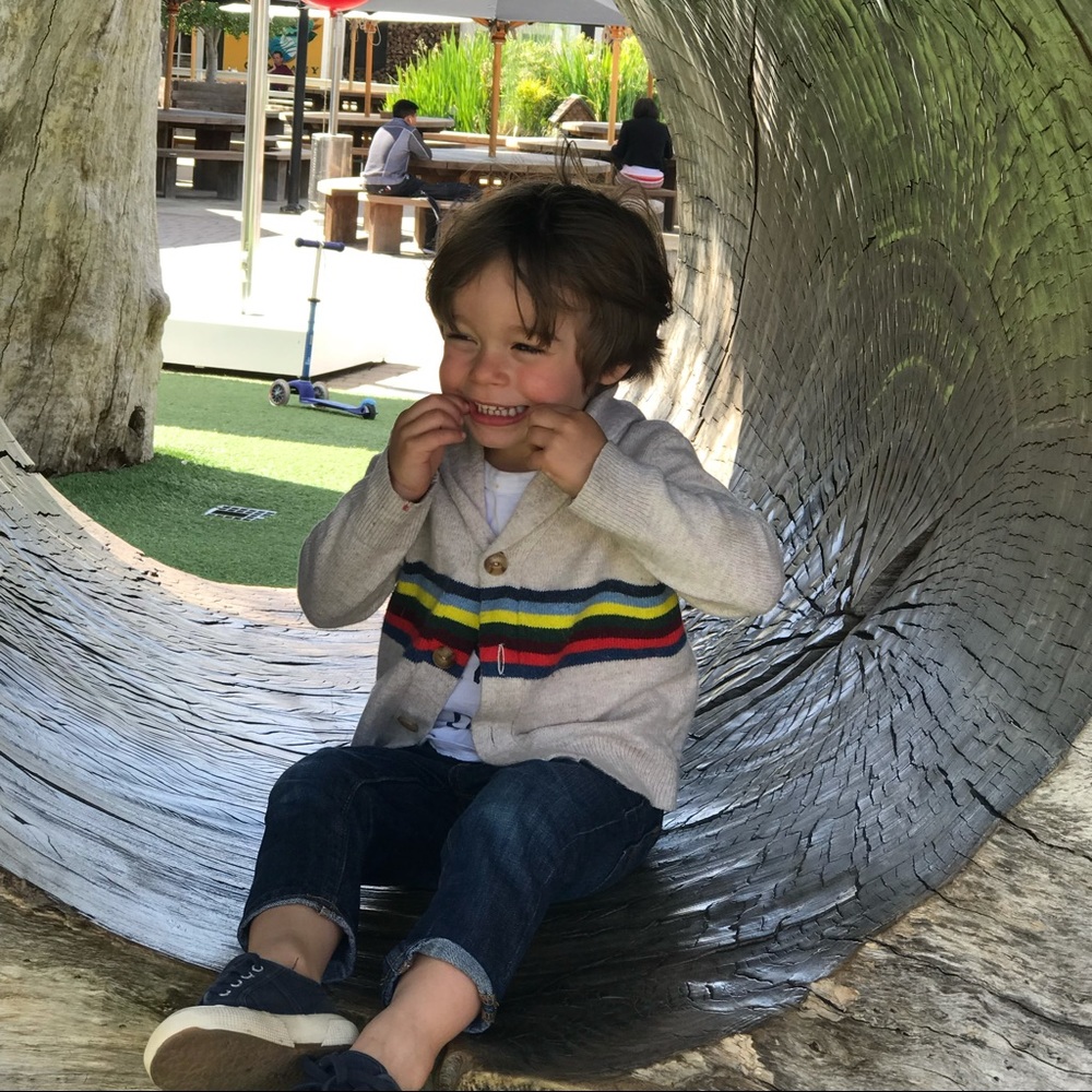 Baby Gap Boys Cardigan w Rainbow Stripe Detail